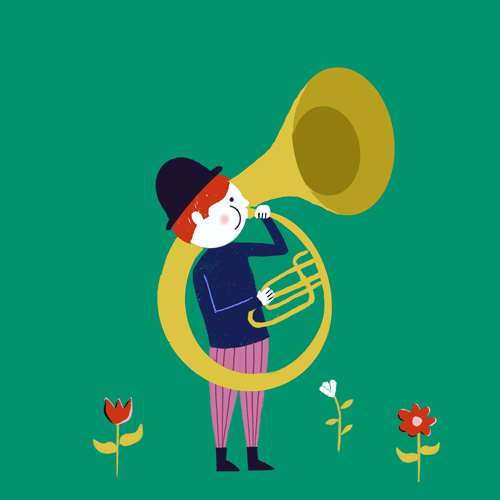 Boy Playing Tuba